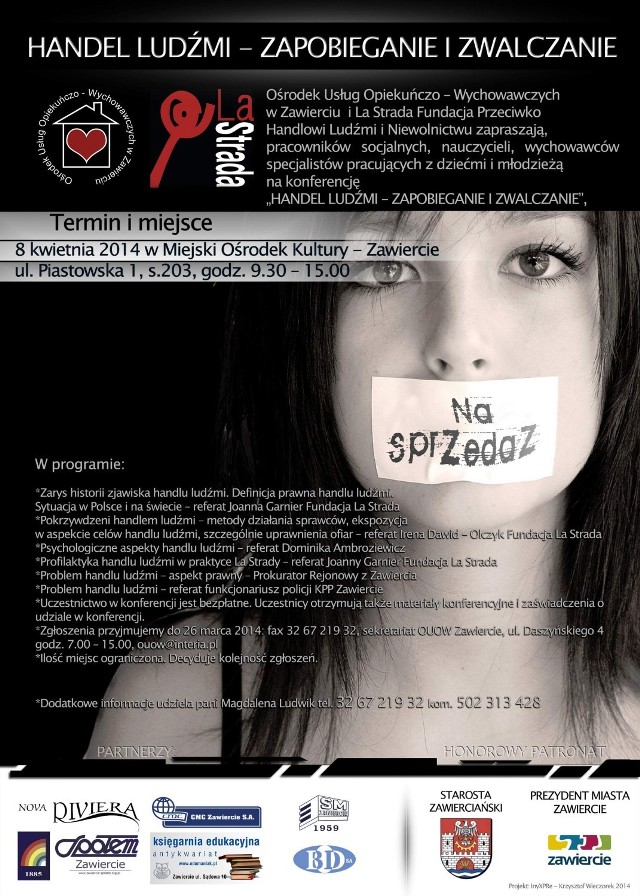 Konferencja „Handel ludźmi” w Zawierciu.