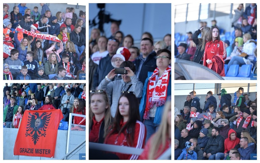 Kibice podczas meczu Polska - Albania 1:1 na stadionie OSiR we Włocławku [zdjęcia]