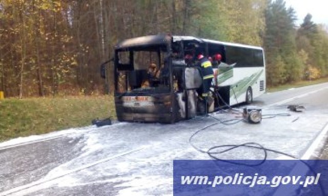 Pożar autokau w Miłogórzu