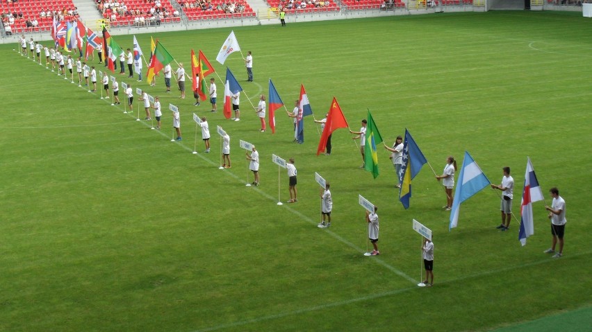 Pielgrzymi ŚDM na stadionie w Tychach