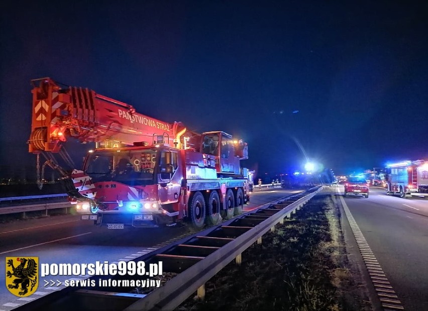 Wypadek w Gdyni i w Gdańsku 5.05. 2021 r. Tiry staranowały barierki 