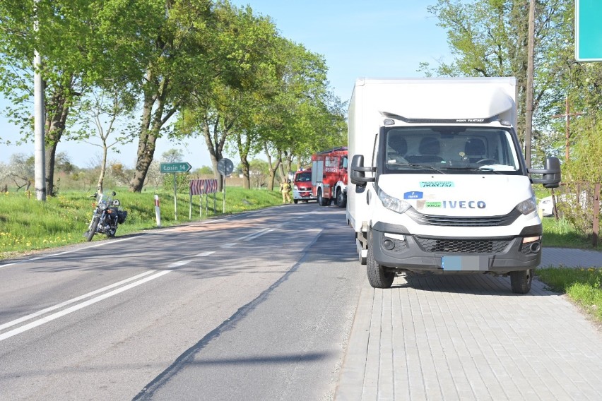 Wypadek na trasie Grudziądz - Kwidzyn. Motocyklista zderzył się z samochodem dostawczym