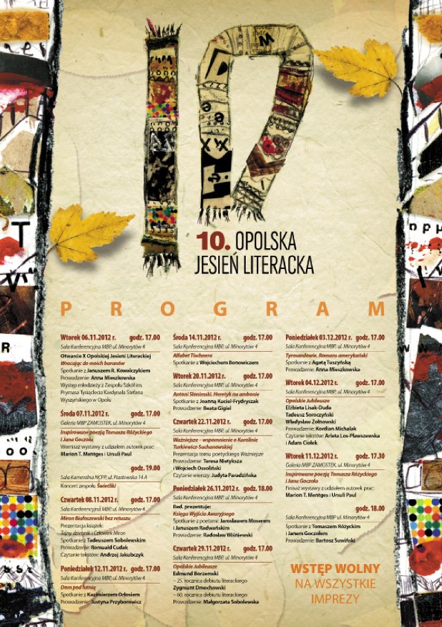 Opolska Jesień Literacka 2012 - program