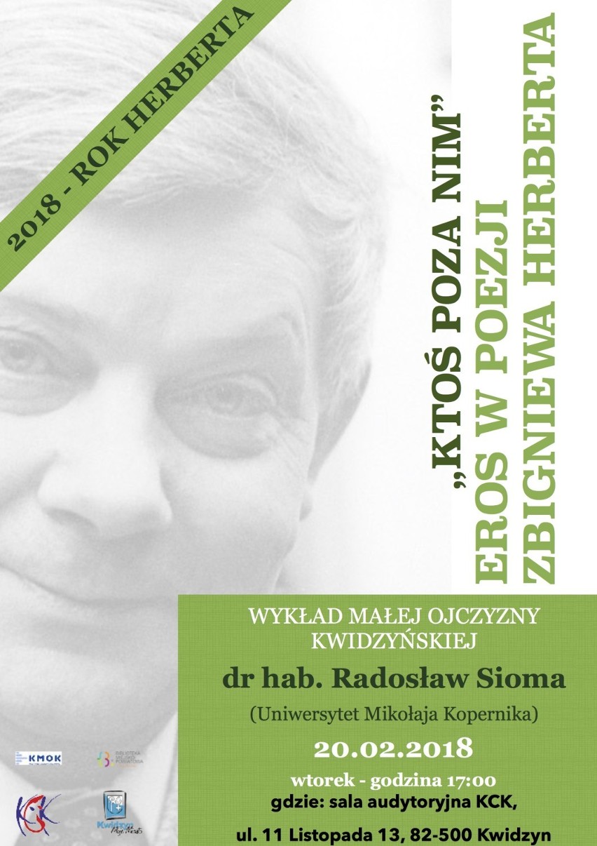 "Eros w poezji Zbigniew Herberta". Biblioteka zaprasza na kolejny wykład Klubu Małej Ojczyzny Kwidzyńskiej