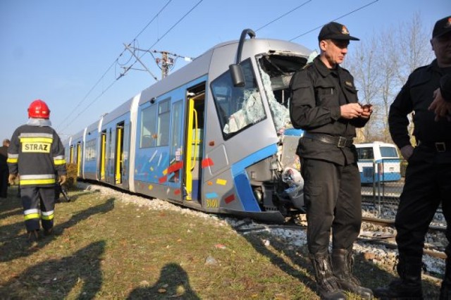 Wypadek tramwajowy przy ul. Legnickiej we Wrocławiu 4 listopada
