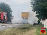 Pożar ciężarówki na DK 74 w okolicy Wielunia 