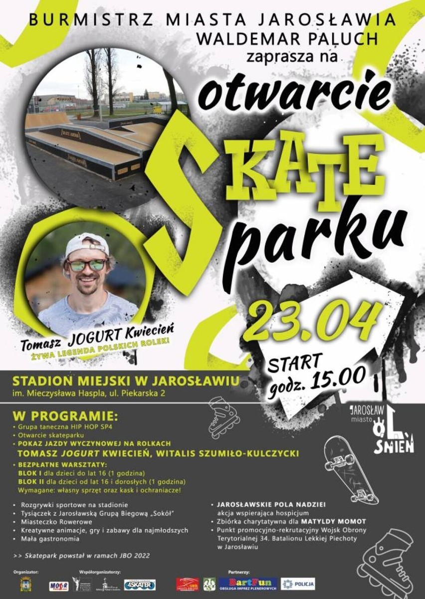 Otwarcie skateparku na stadionie miejskim w Jarosławiu...