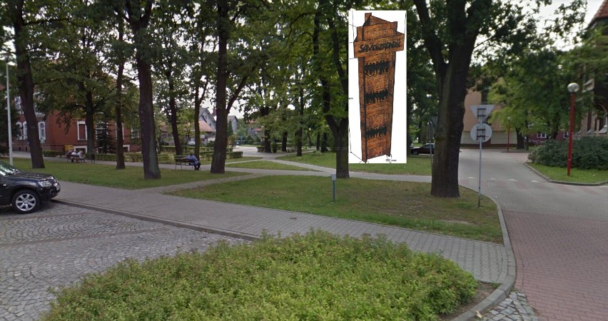 9-metrowy obelisk z napisem "Samorządność" stanie w...