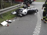 Wypadek w Trzebawiu: Motocykl zderzył się z osobówką [ZDJĘCIA]