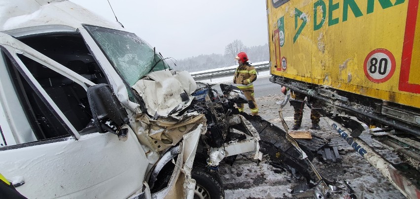 Wypadek na autostradzie A1 na wysokości Olsza niedaleko Gniewu