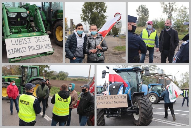 Protest rolników z powiatu radziejowskiego i blokada drogi krajowej 62 pod Osięcinami.