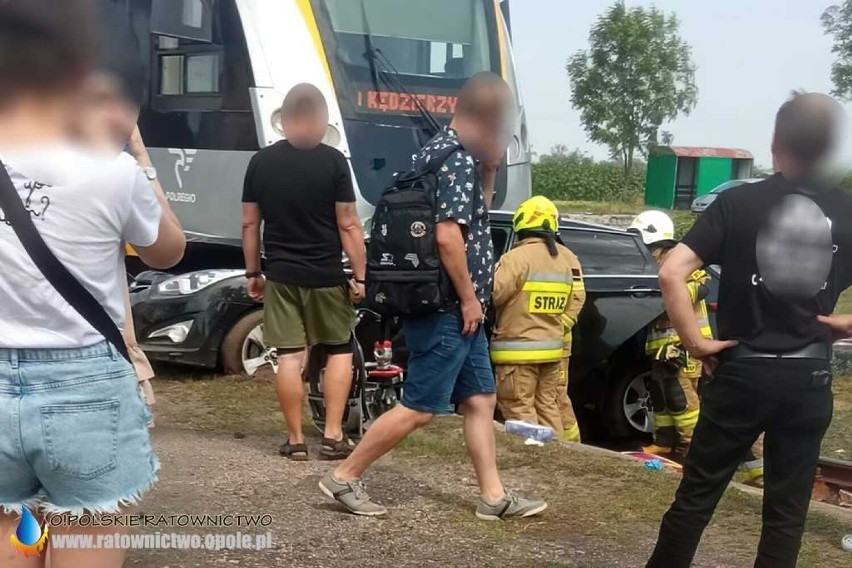 Wypadek na przejeździe kolejowym pod Brzegiem - 30.06.2022r.