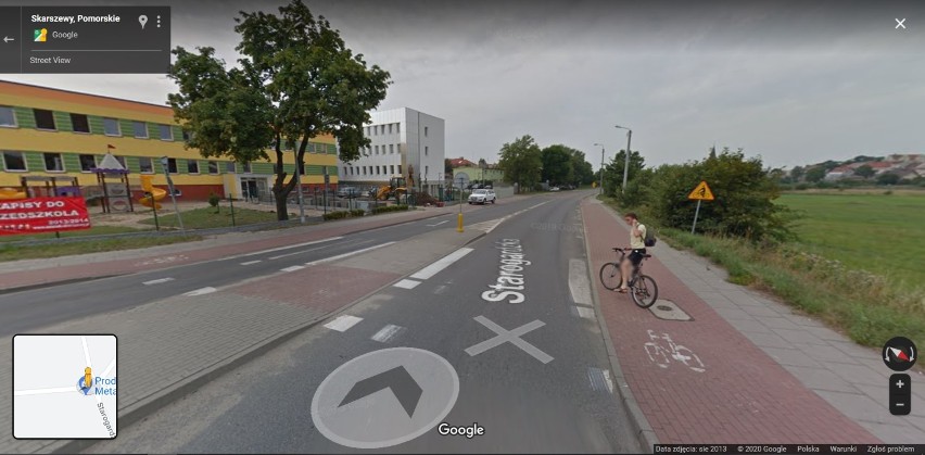 Skarszewy w Google Street View. Miejscowości zatrzymana w kadrze przez kamerę Google'a 