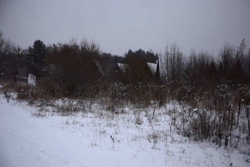 Zima w Parku Miniatur Sakralnych w Częstochowie. Miejsce jest niemal doszczętnie zniszczone