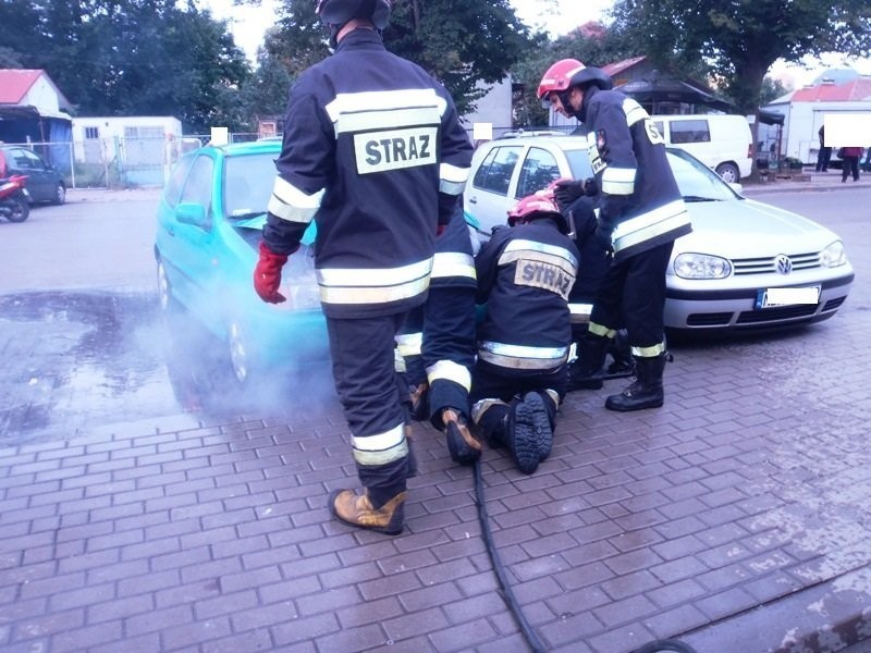 Pożar samochodu w Braniewie