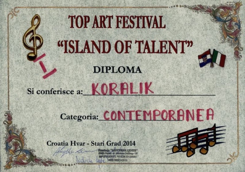 Zespół Taneczny Koralik zdobył nagrodę w Stari Grad