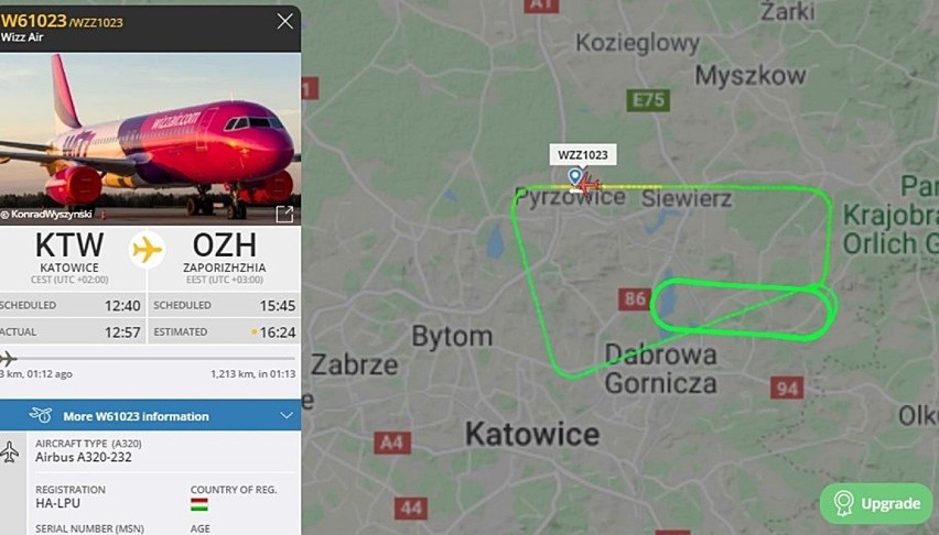 Samolot Wizz Air awaryjnie lądował na lotnisku w Pyrzowicach...