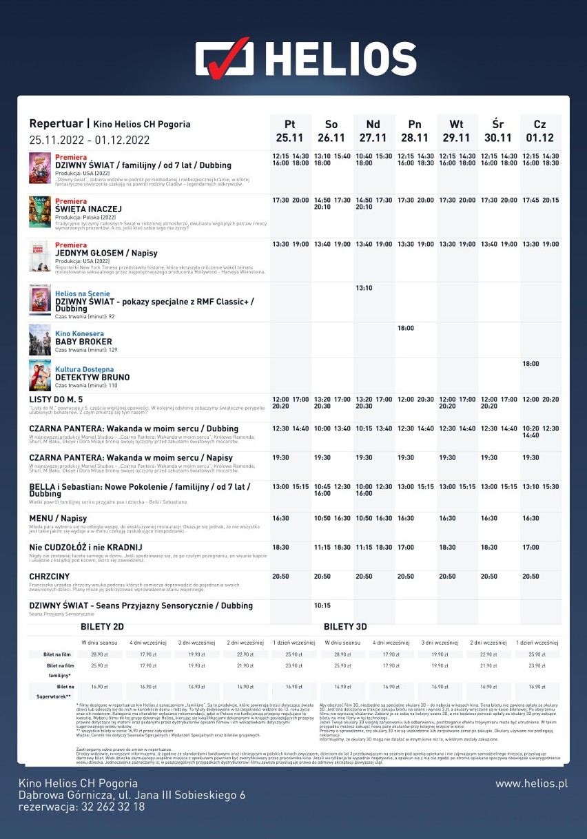 Listopadowe hity w repertuarze kin Helios. Co warto zobaczyć?
