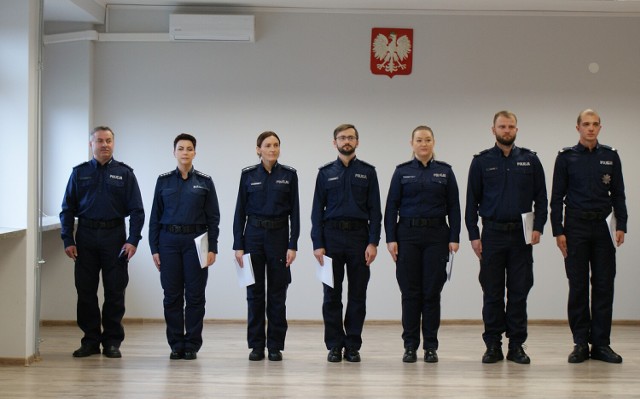 Awanse policjantów z Sieradza na wyższe stopnie służbowe