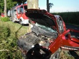 Wypadek na trasie Harbułtowice-Droniowice. Rannego kierowcę zabrał helikopter [FOTO]