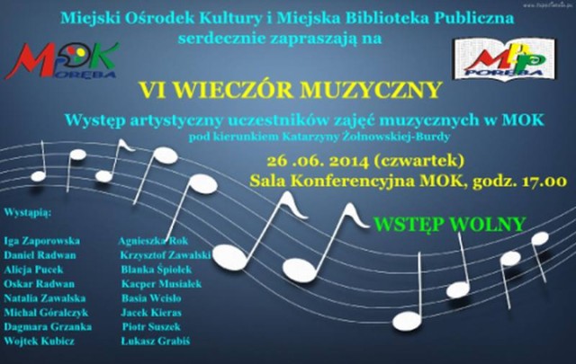 Wieczór muzyczny w Porębie.