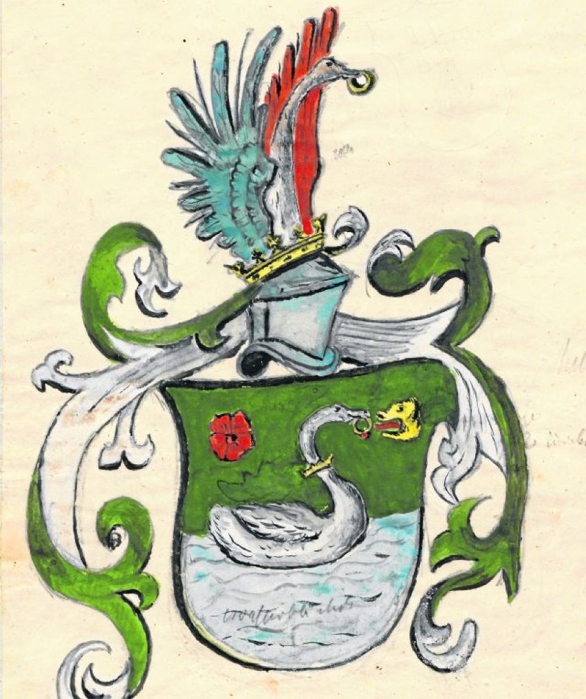 Kolorowy wizerunek herbu Martina Rawenwalda, XVIII w.