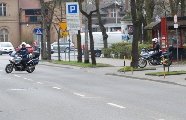 Policjanci na motocyklach w Wejherowie