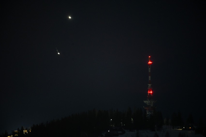 Koniunkcja Wenus i Jowisza widziana z Zakopanego