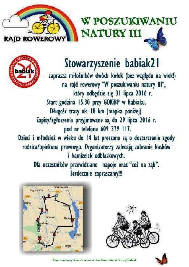 Stowarzyszenie Babiak21 zaprasza na rajd rowerowy