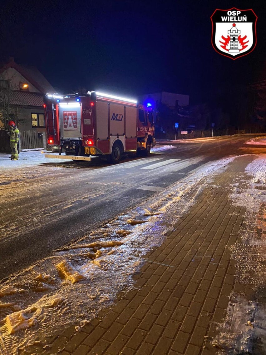 Nocna interwencja wieluńskich strażaków w budynku mieszkalnym