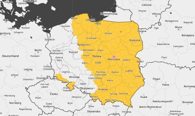 Mapa pokazuje, w których miejscach w Polsce mają być przymrozki w noc z 08.05.2023 - 09.05.2023.