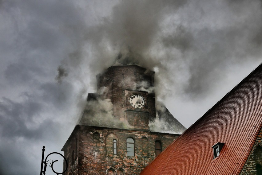 Pożar katedry w Gorzowie 1 lipca 2017 r. Zdjęcie Izy Majcher