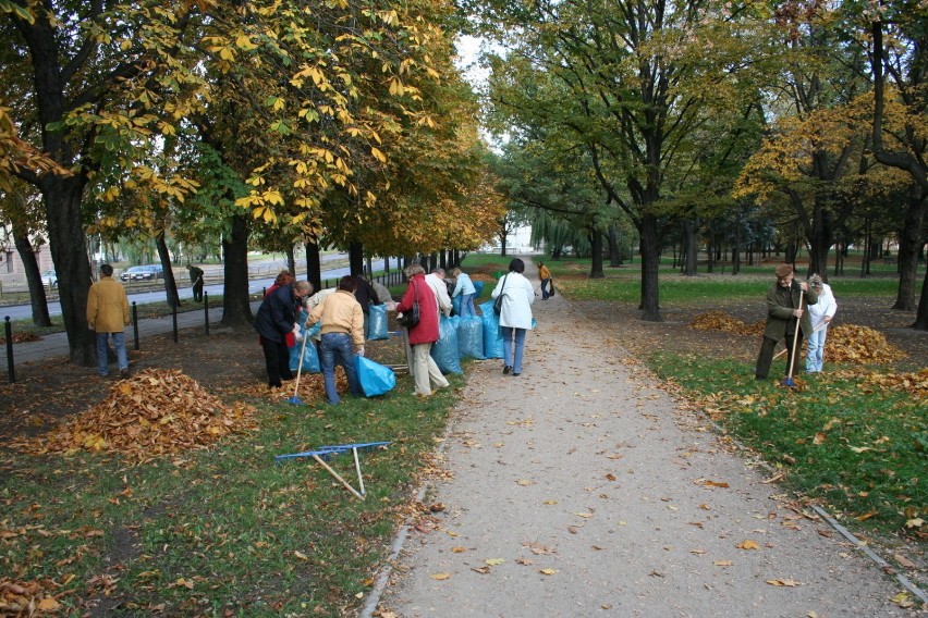 SprzÄtanie liĹci w Parku Staromiejskim | fot. B. Stawowski