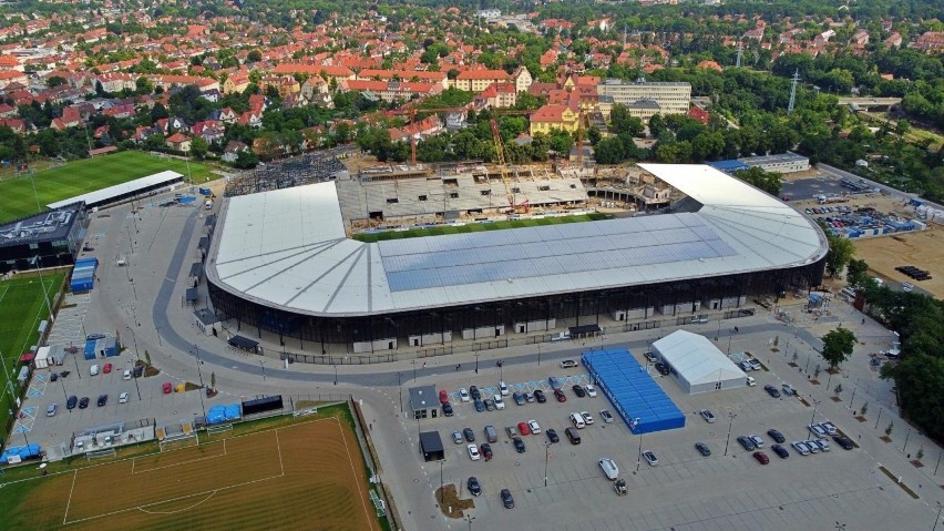 Stadion Pogoni - stan prac na 20 lipca 2021.