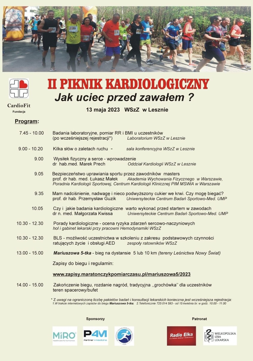 II Piknik kardiologiczny w Lesznie odbędzie się 13 maja 2023