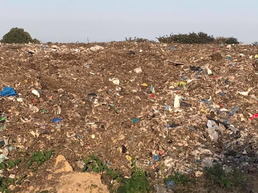 Wysypisko śmieci na terenie sąsiadujacym z osiedlem Żwirowa we Władysławowie