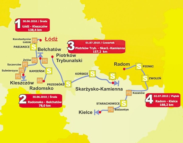 Na terenie łódzkiego regionu rozegrane zostaną trzy z czterech pierwszych etapów wyścigu