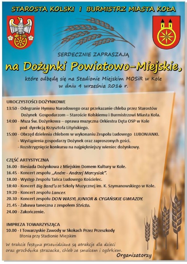 Dożynki Powiatowo-Miejskie 2016 w Kole