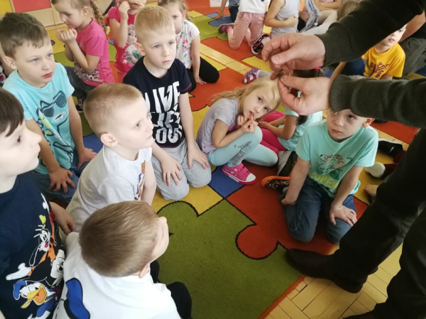 Przedszkolaki ze Skomlina, Wichernika i Wróblewa spotkały się z przedstawicielem Nadleśnictwa Wieluń[FOTO]