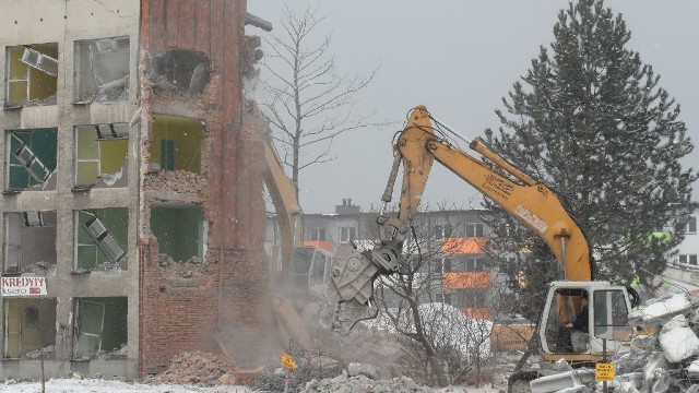 Burzenie budynków przy ul. Filaretów w Tychach