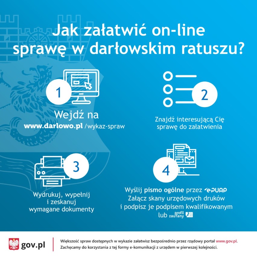 Obsługa klientów w Urzędzie Miejskim w Darłowie tylko po wcześniejszym umówieniu się