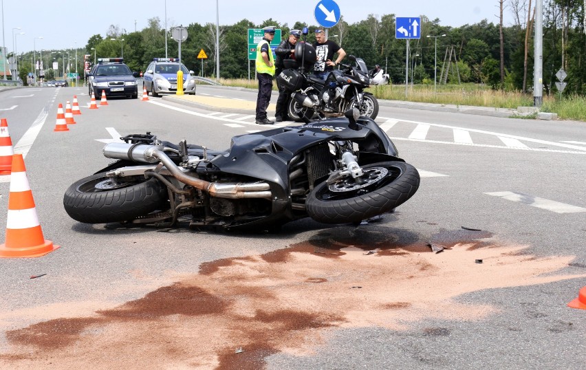 Wypadek z udziałem motocykla na ul. Południowej w Grudziądzu