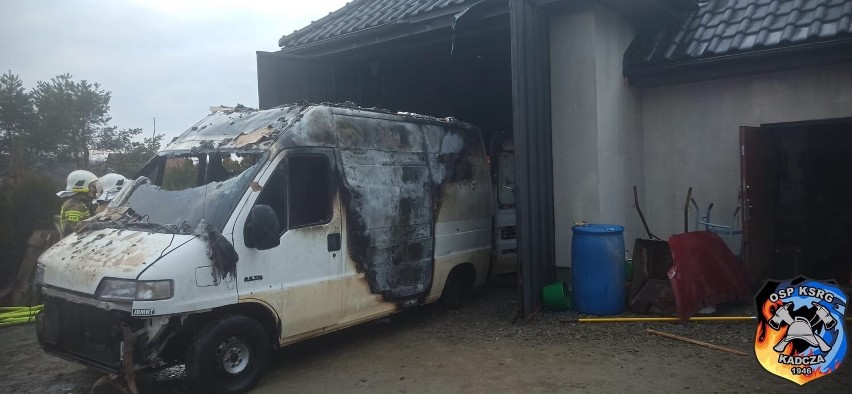 Pożar samochodu dostawczego w Gaboniu
