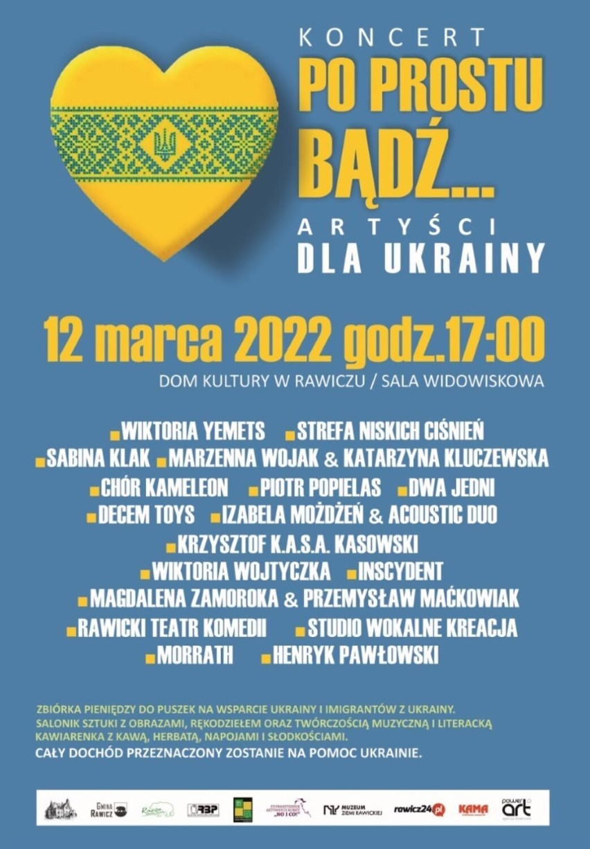 Koncert "Po prostu bądź" w Rawiczu. Wystąpią lokalni artyści i Krzyszof K.A.S.A. Kasowski a dochód przeznaczony będzie na pomoc Ukrainie