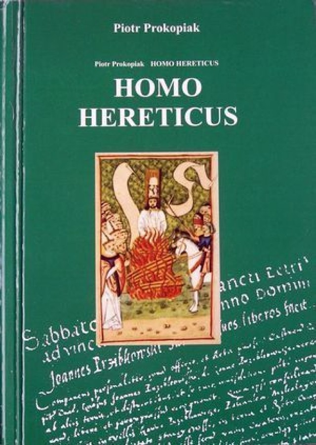 Okładka książki poetyckiej &quot;Homo hereticus&quot; Piotra Prokopiaka.