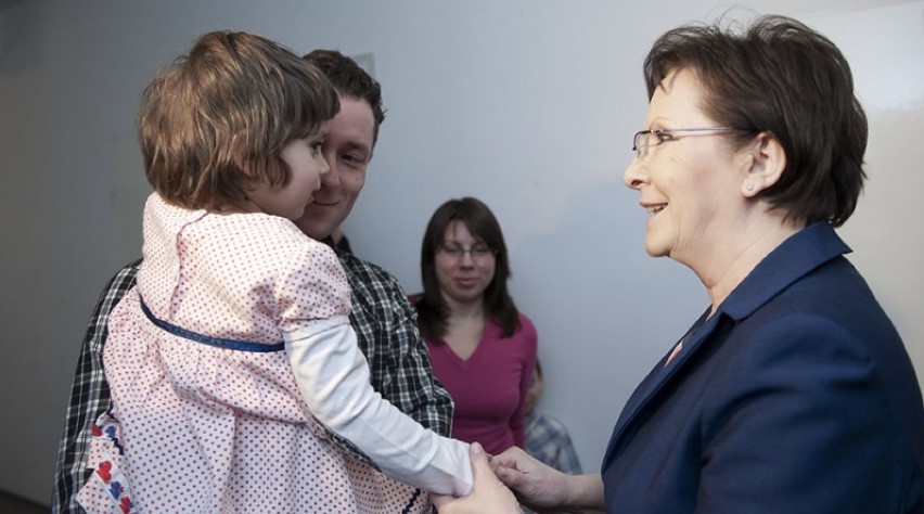 Premier Ewa Kopacz spotkała się z uchodźcami z Donbasu