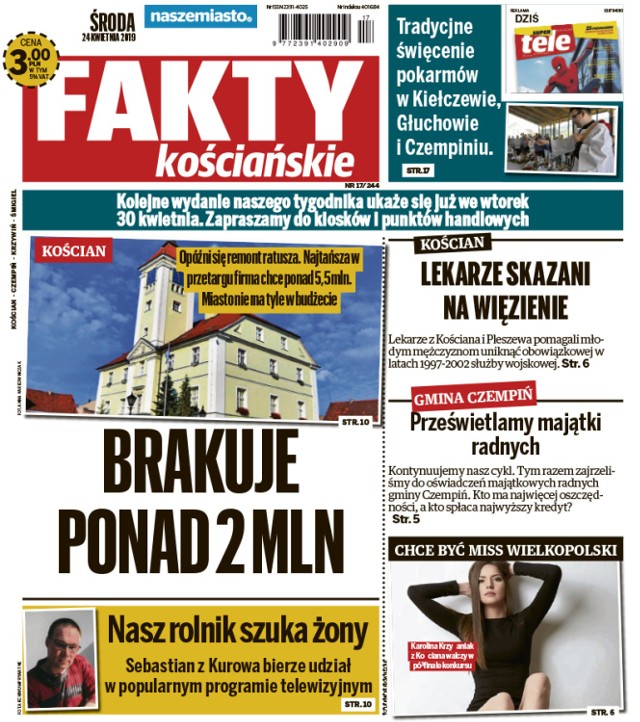 Zapraszamy do lektury nowych "Faktów Kościańskich"