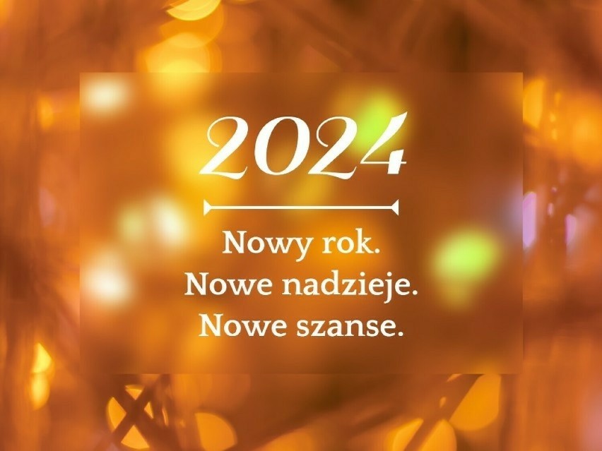 Gotowe kartki z życzeniami na Nowy Rok 2024.