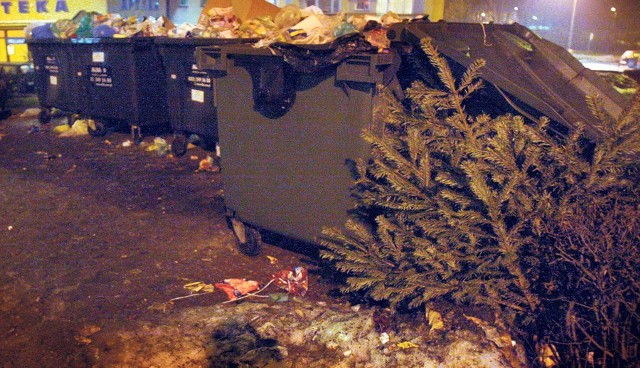 Chorzów, ulica Ryszki - poświąteczne śmieci nikomu nie przeszkadzają