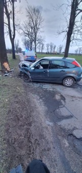 Wypadek w Zbietce pod Mieściskiem. Kobieta jechała pod wpływem alkoholu. Uderzyła w przydrożne drzewo 